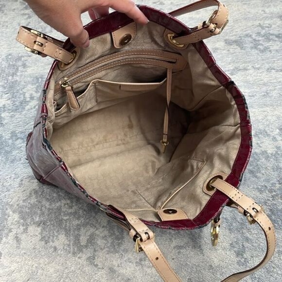 MICHAEL Michael Kors Jet Set Patent Leather Peony Tote Bag Logo DIY - Picture 15 of 16